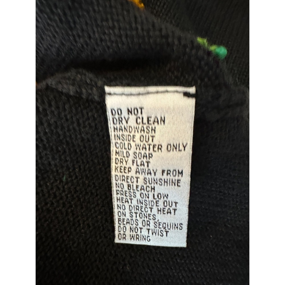 Michael Simon Womens Crew Neck Cardigan Medium Black Halloween Pumpkin Cotton - Picture 12 of 13